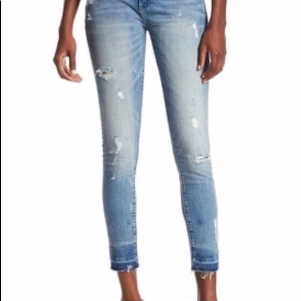 BLANK NYC INTRO DISTRESSED SKINNY JEANS, Raw Hem Skinny Jeans, Ankle 25
